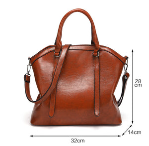 AnBeck klassische Leder Handtasche/ Umhängetasche / Crossbodytasche